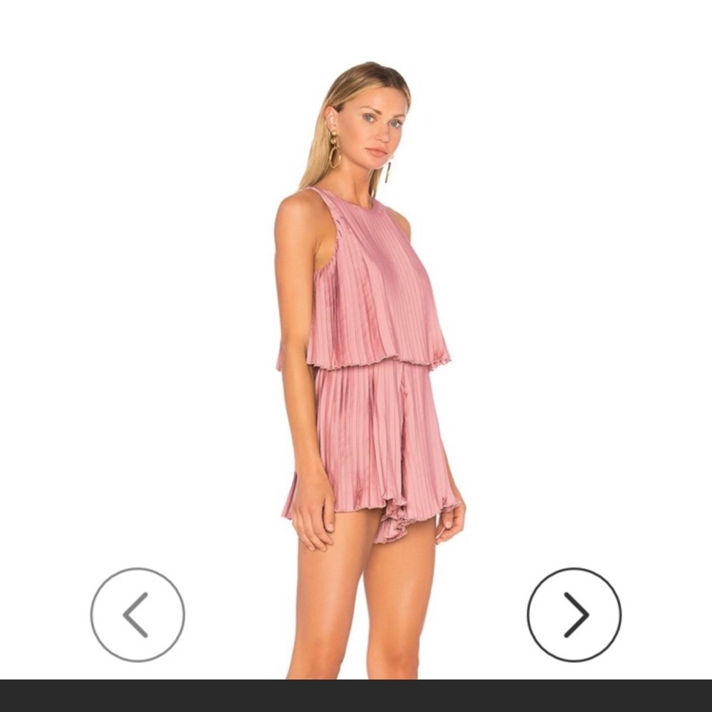 Lovers + Friends pink pleated romper